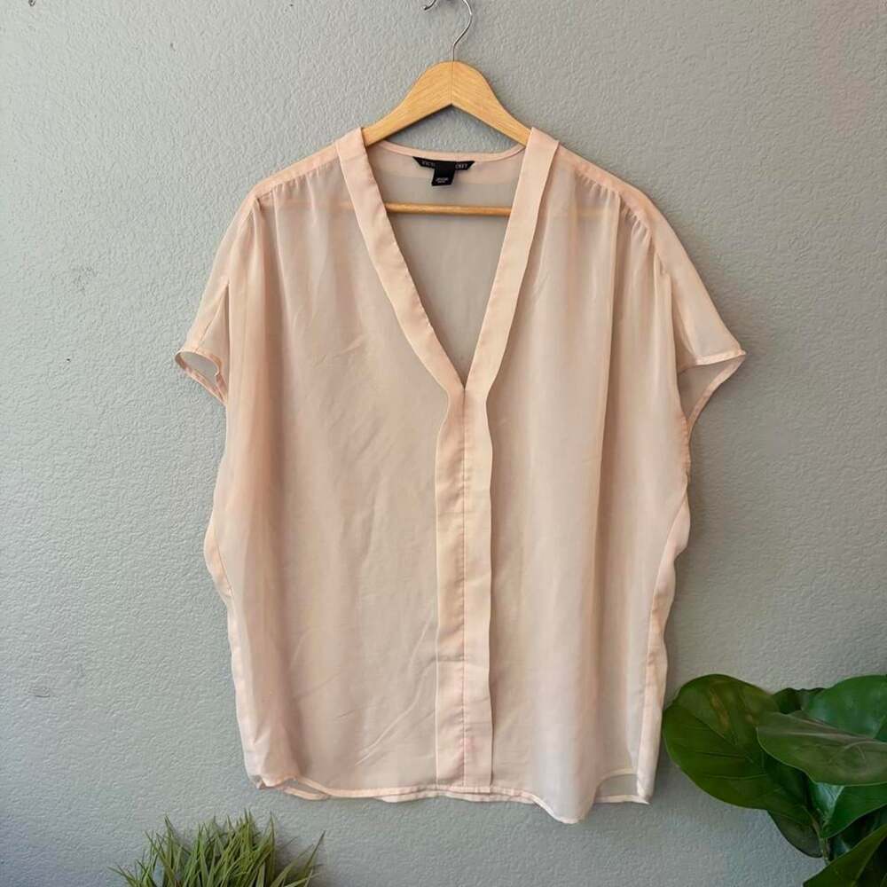 Victoria's Secret Women's Pink and Cream Blouse
